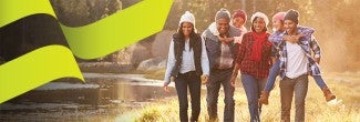 Family walking along a lake - Alectra Utilities mobile banner